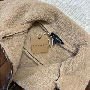 Blu Pepper Camel Sherpa Coat Women’s Small